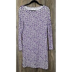 Mott50 Toni Dress Med Lavender Diamond Print Bamboo Spandex UPF 50 Beach Coverup
